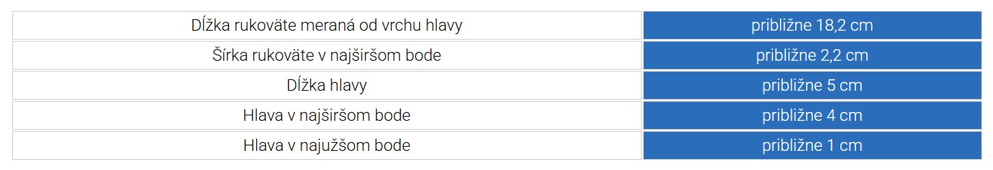 rozměry kladivka pro neurology